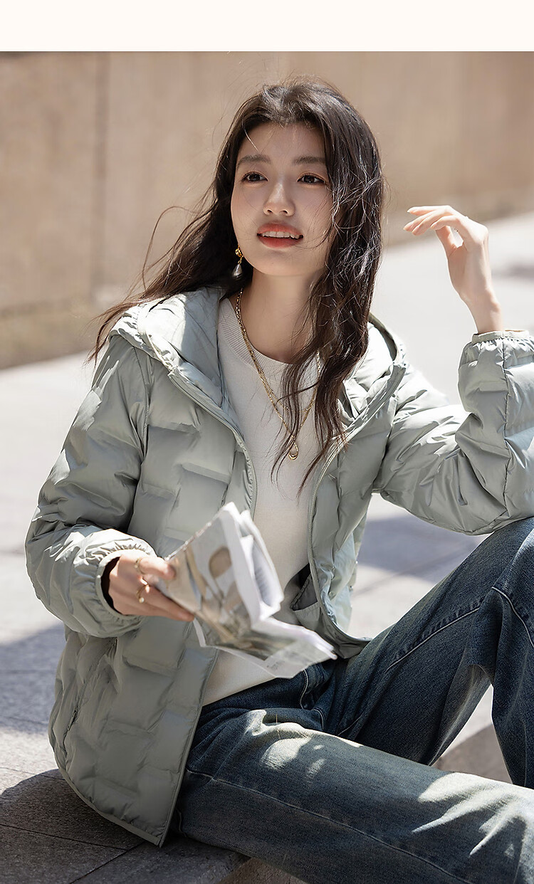Demana [Milk Ball First Snow] Women's Winter High Warmth 90% Duck Down Quilted Tape Edge Down Jacket 40