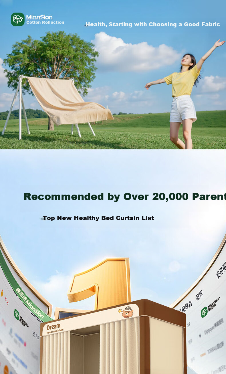 Miansiying Dormitory Bed Curtain for Bunk Beds, Strong Light-Blocking, Integrated Mosquito Net, Fully Enclosed And Surrounded, for College Students' Dormitories 1