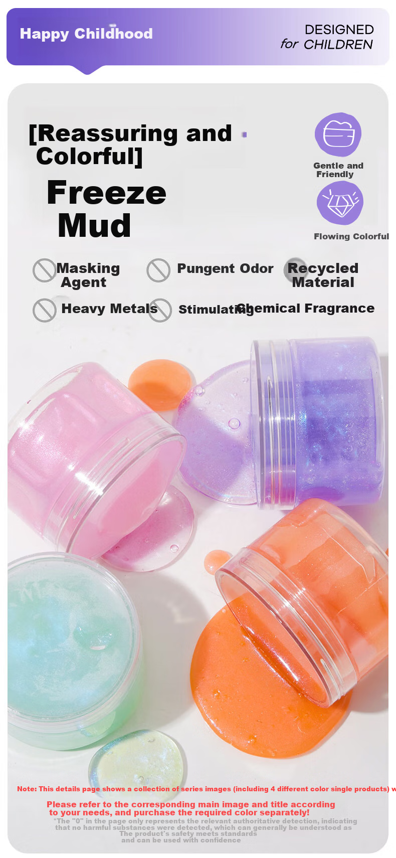 Meiletongnian Gravity Mud Slime, Bubbles, Space Crystal Mud, Liquid Glass, Children's Gift, Pink Ocea 1