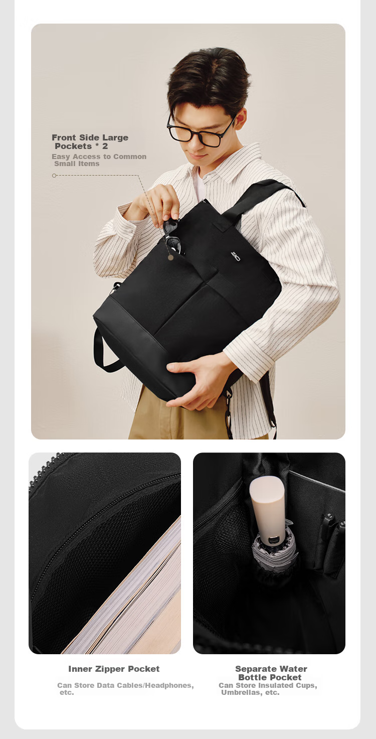 JD Jingzao Black Warrior Handheld Tote Bag Sports Backpack Laptop Bag Commuter Travel School Bag 8