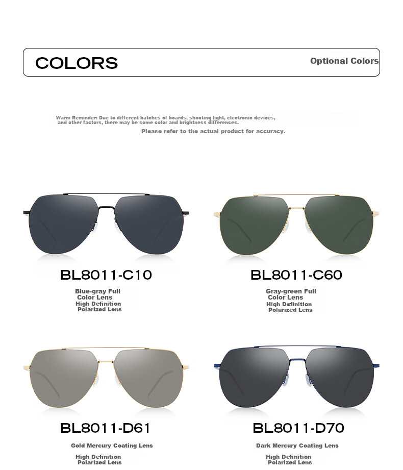 BOLON Sunglasses, Polarized Driving Fishing Sun Protection Glasses for Men, Toad-Shaped Glasses, Gift for Boyfriend, Trendy BL8122 D11 8