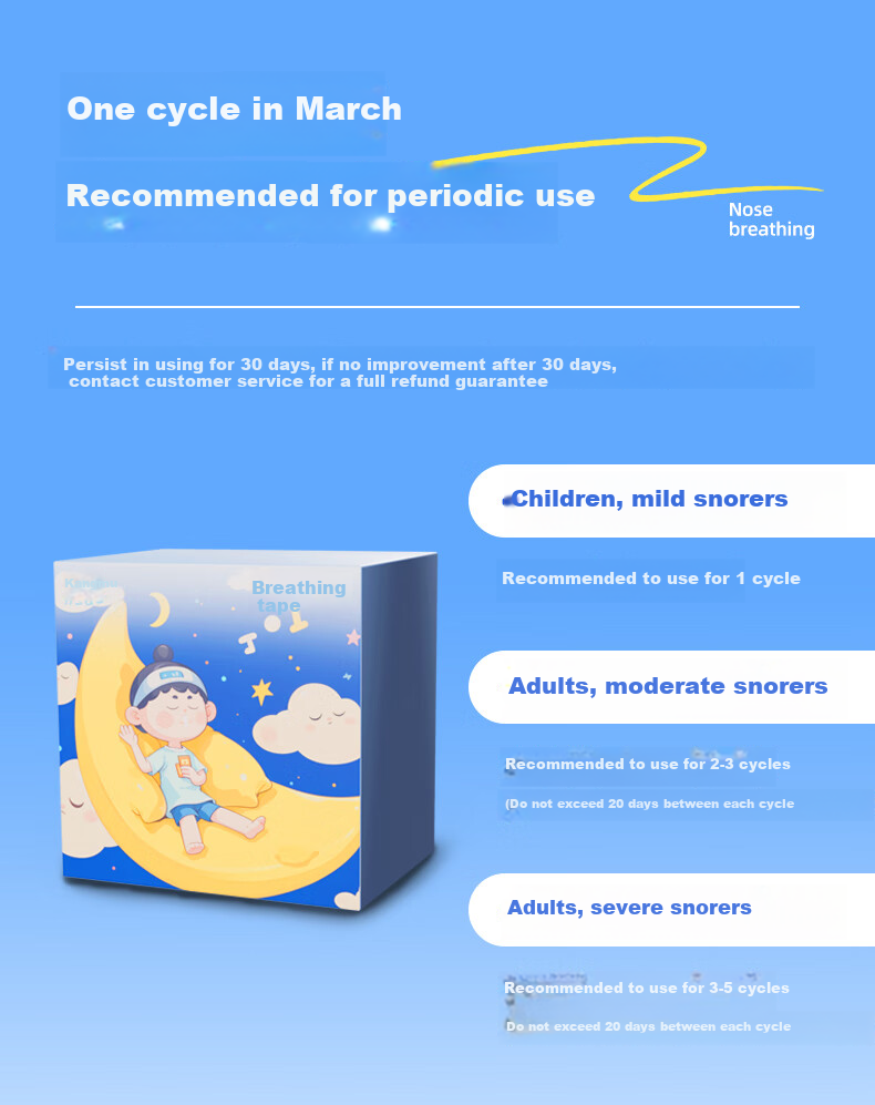 Kangmu Mouth Tape, Nose Breathing Mask, Mouth Sealing Tape for Sleeping 8