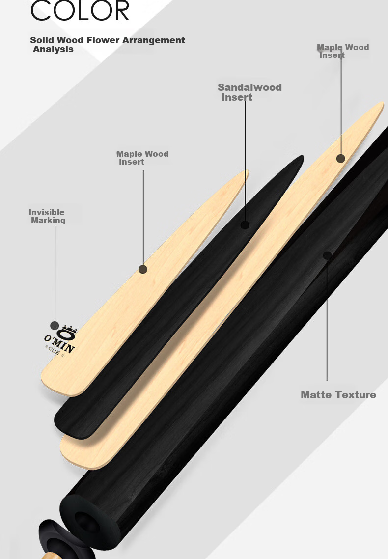 Aomi Ice Blade Pool Cue, Full-Length Small Tip Snooker Cue, Chinese Black Eight Billiard Cue, 16 Colors, 11.5mm 4