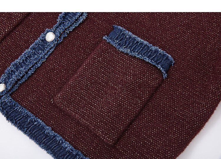 Demana Fluffy Faux Mink Hair Autumn Elegant Little Chanel Style Color Block Stitching Wrinkled Loose Knit Sweater for Women 3