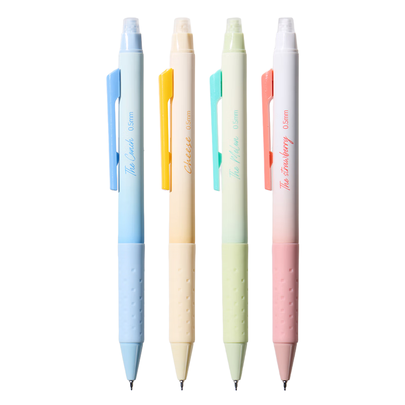 M&G Stationery Erasable Retractable Gel Pen Blue Ink 0.5mm ST Tip Minimalist Dopamine Shell Student Writing Practice Correction 4-Pack AKPJ2613B1-ZZ