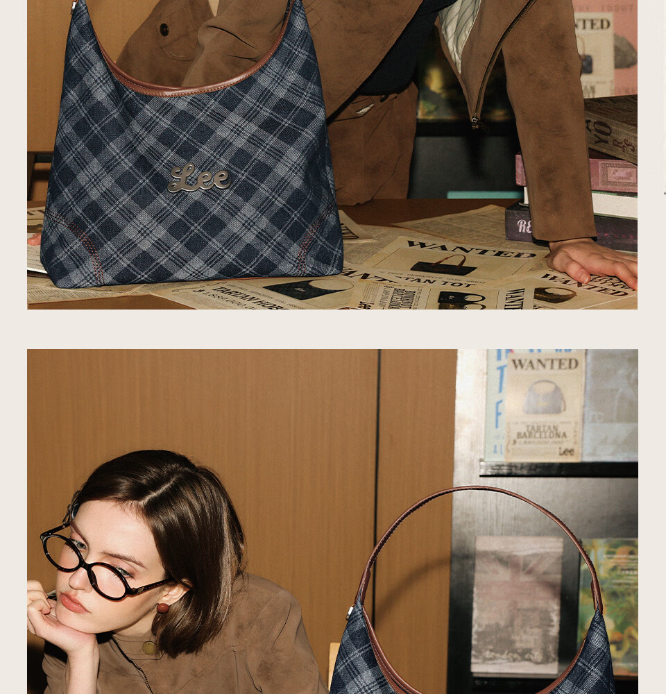 Lee New British Style Plaid Shoulder Bag for Women Autumn Winter Simple Underarm Bag Commuter Versatile Christmas New Year Gift 2