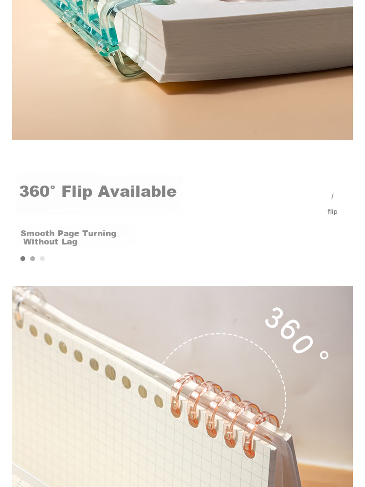 Sannianerban Loose-Leaf Binder with Ring Fastener, DIY Notebook Refill, Punching And Binding Rings, Detachable Candy-Colored Series - Pink Notebook Opener Spiral Clip 9
