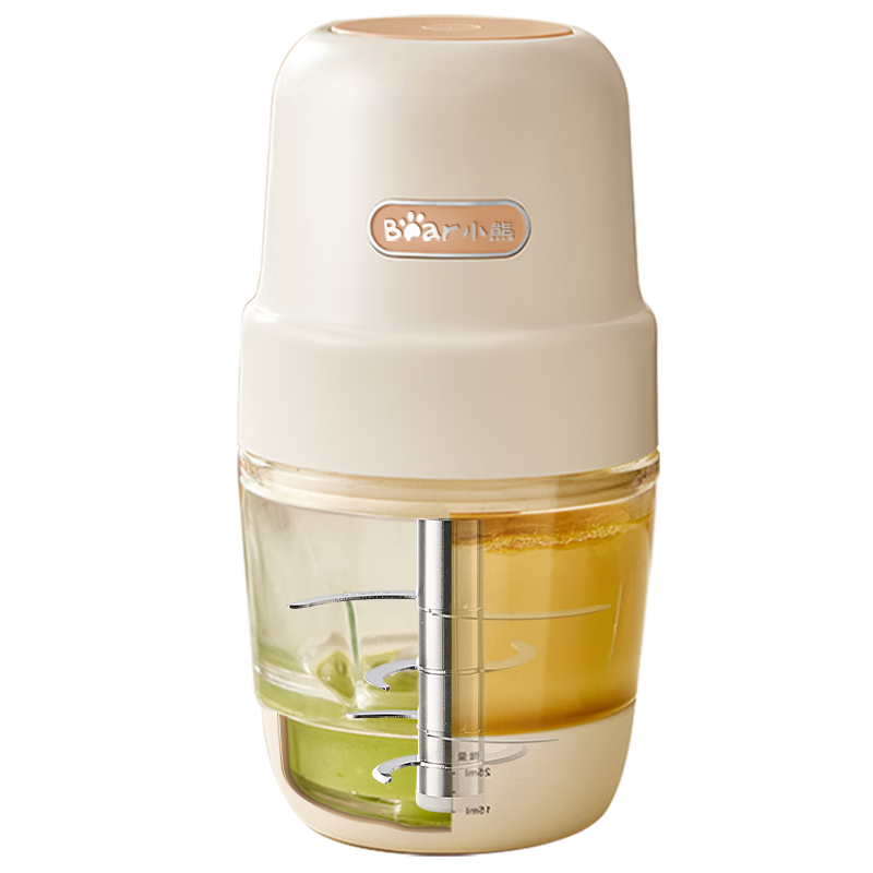 Bear Baby Food Processor And Grinder, Infant And Toddler Specialized Food Maker, Elderly Small Food Processor, High Borosilicate Glass, All-Steel Blade QSJ-L02H2