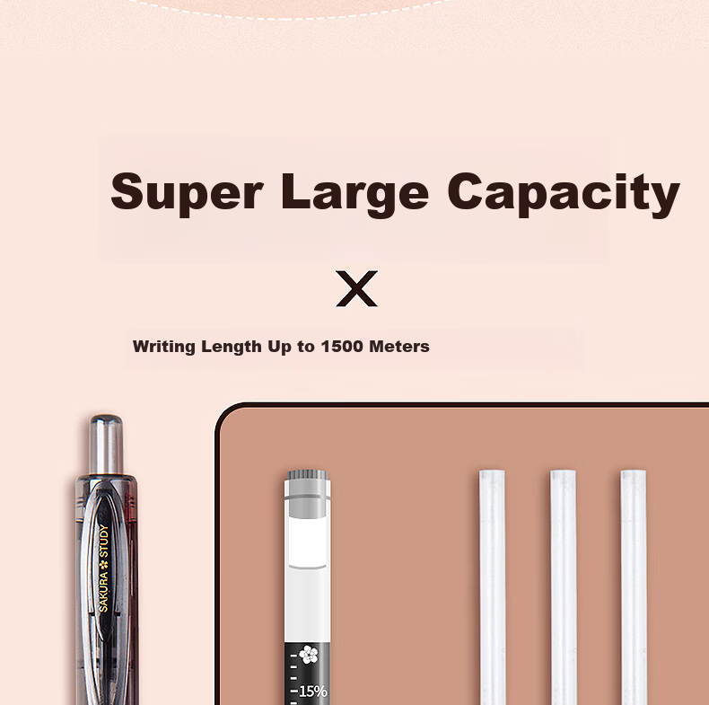 Dongmi Gel Pen, Red Ink, CS Tip, Retractable, for Exam Practice, Teacher's Marking, Large Capacity, Super Writing, High School Exam, Quick-Drying, 0.5mm, Dongmi Transparent Barrel, 3 Pcs, DM-993 6