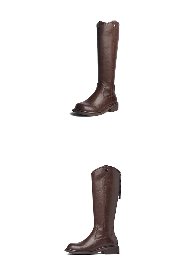 Josiny Thick Sole V-Cut Over-the-Knee Long Boots 2025 Winter New Chunky Heel British Style Riding Boots Black 39 6