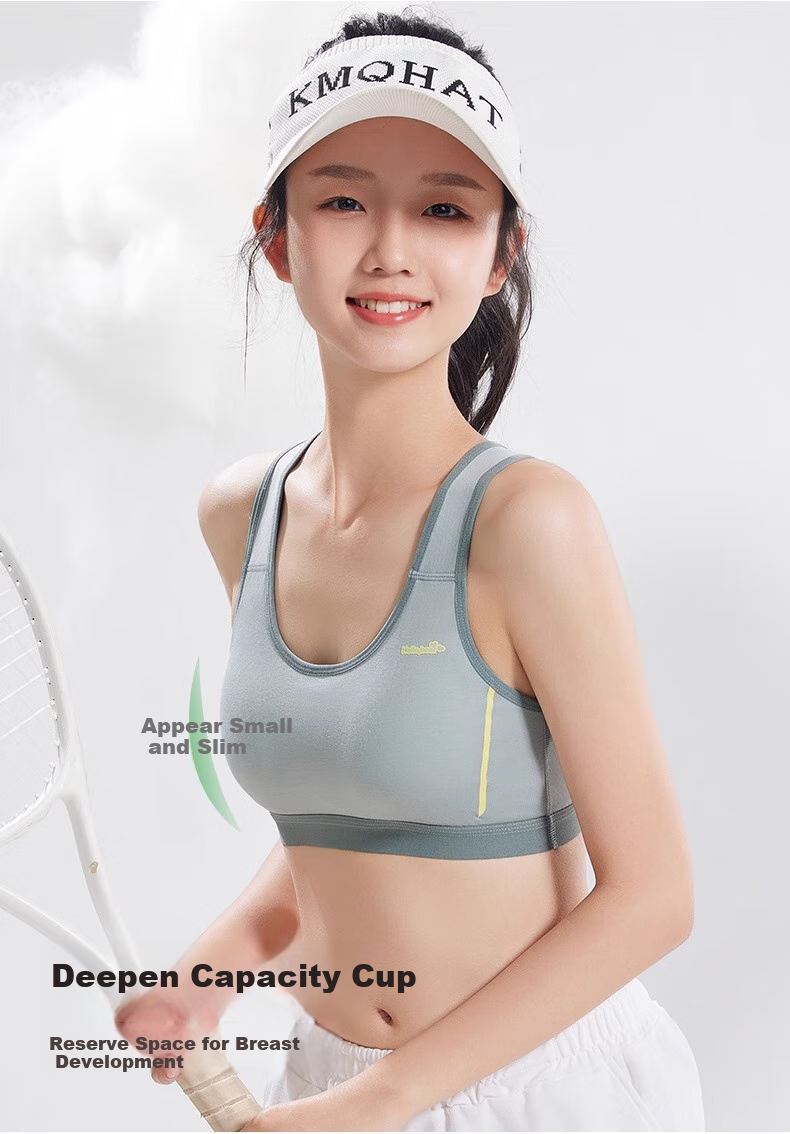 MiiOW Girls' Sports Bra for Middle And High School Students, Teenage Development Stage Two And Three Sports Bra with Anti-Shock Desig 11