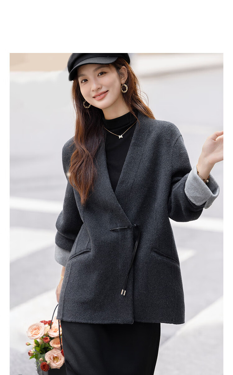 Demana "Ink Smoke Dense" Winter National Style New Chinese Double-Sided Woolen Coat Loose Elegant Women's Jacket 1