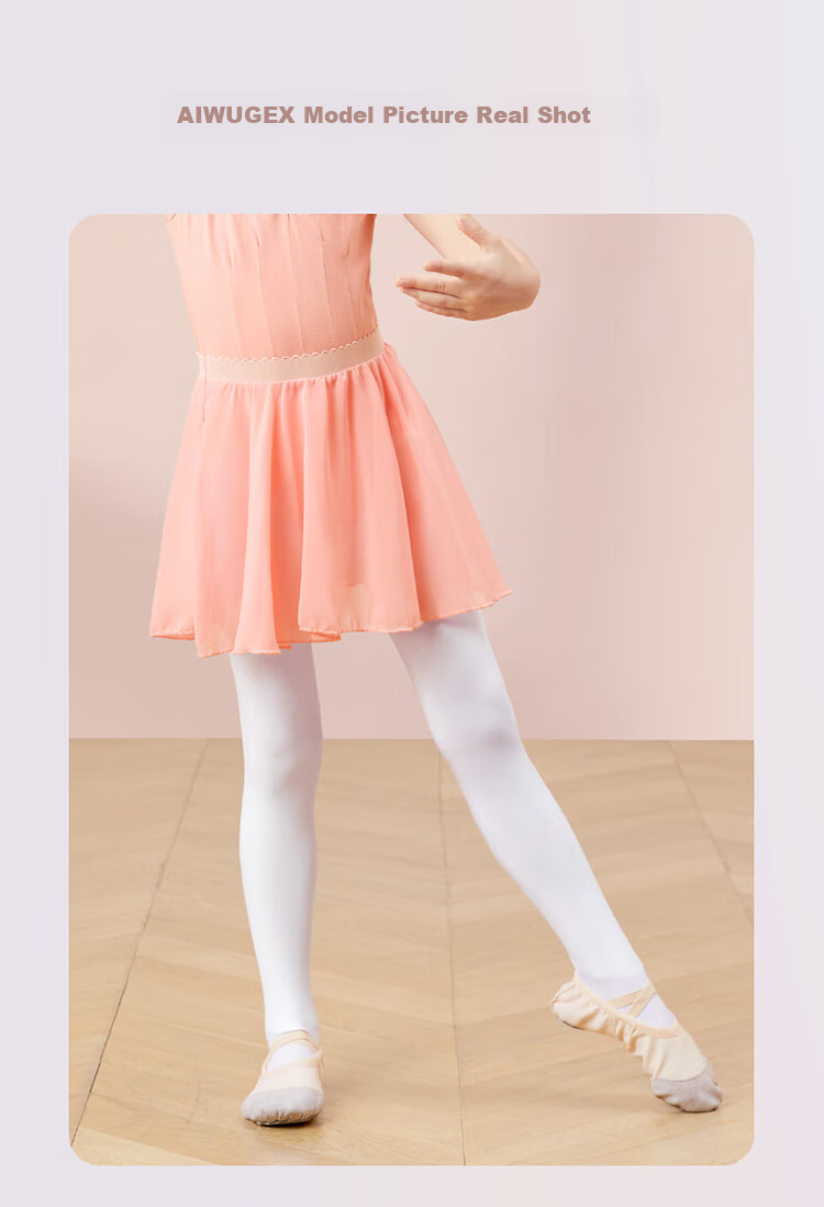 Aiwuge Dance Socks for Children, Girls' Autumn And Winter Medium-Thick Tights, White Leggings, Dance Exam Practice Socks, Size M 9