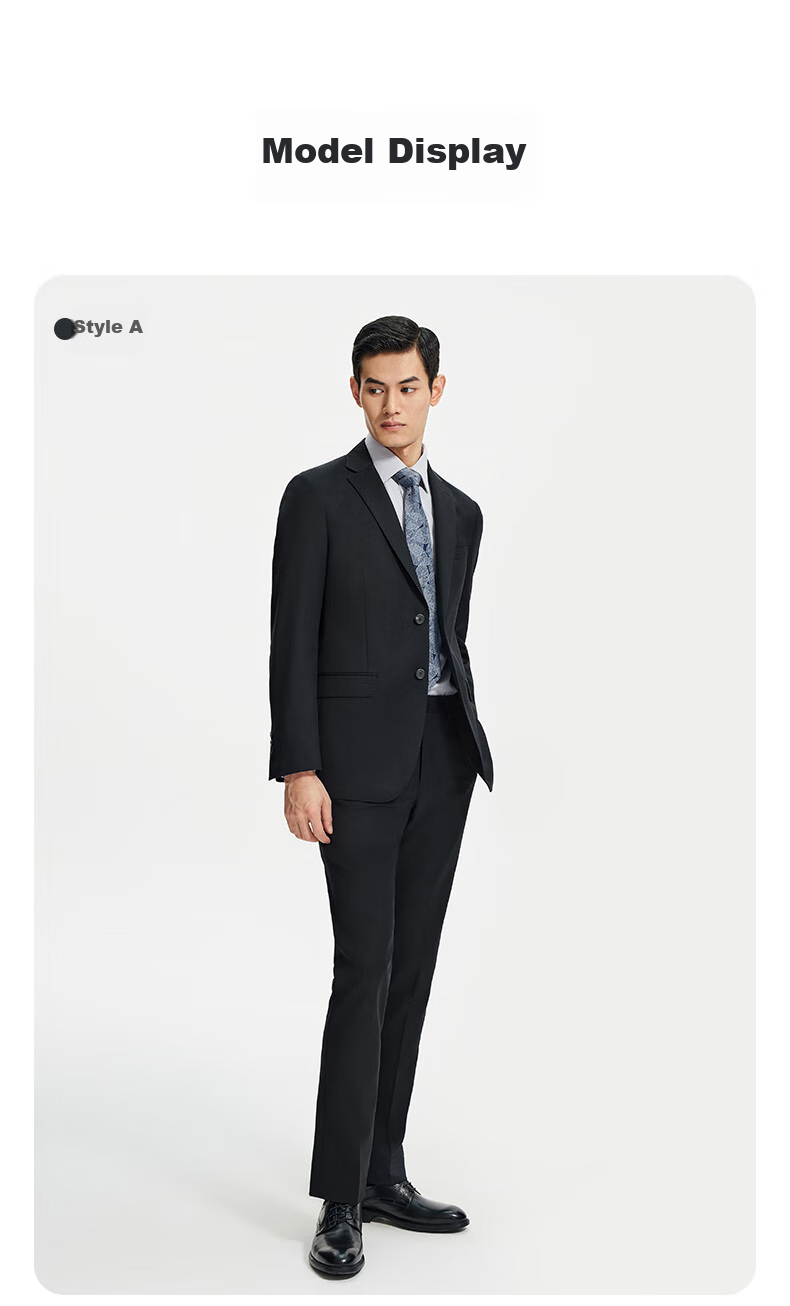 Goldlion [Ziyoux] Spring And Autumn Men's Suit, Machine Washable Wool, Easy-Care Formal Wear, Black, Size 54A 22