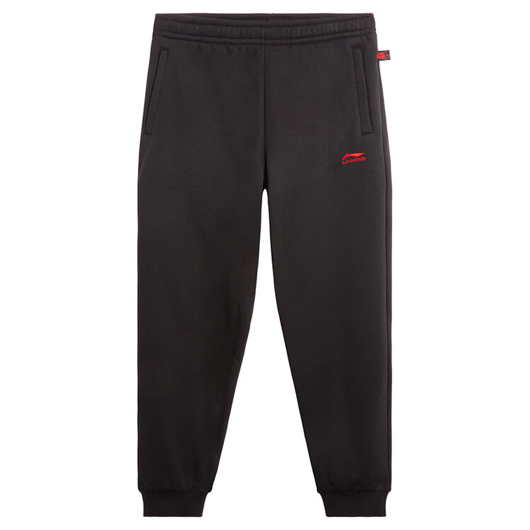 LI-NING Men's Fleece-Lined Warm Casual Jogger Sweatpants Comfortable Loose Fit Simple Versatile Long Pants 1