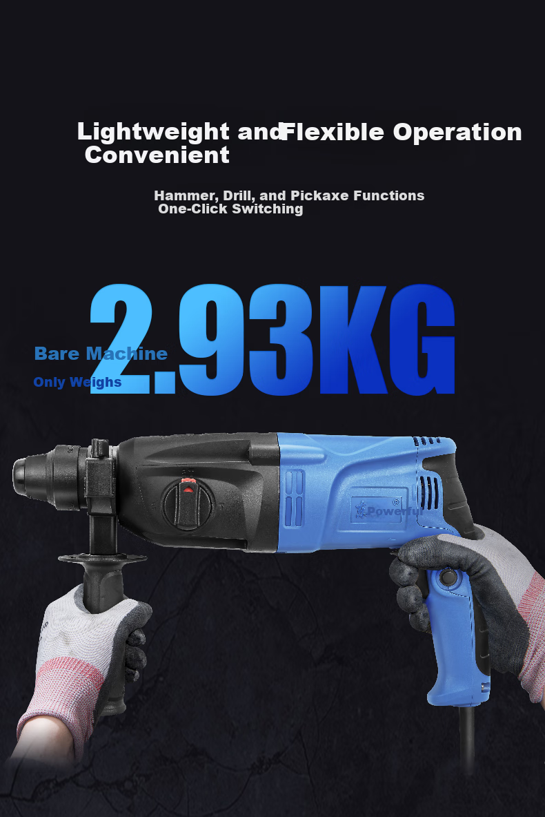 Dongcheng Light Electric Hammer WZC800-26, Impact Drill, Electric Drill, Multi-Functional Three-In Power Tool, Concrete 9