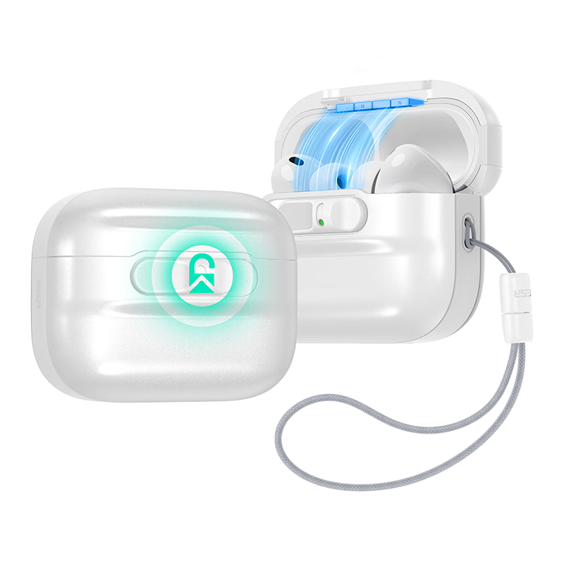ESR AirPods Pro 3rd Generation Case 2025 New MagSafe Wireless Charging Bluetooth Anti-Slip Drop Protection White