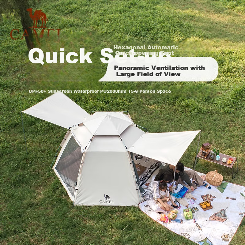CAMEL Tent, Outdoor Hexagonal Automatic Canopy Tent, Portable Park Camping Overnight Tent, B121