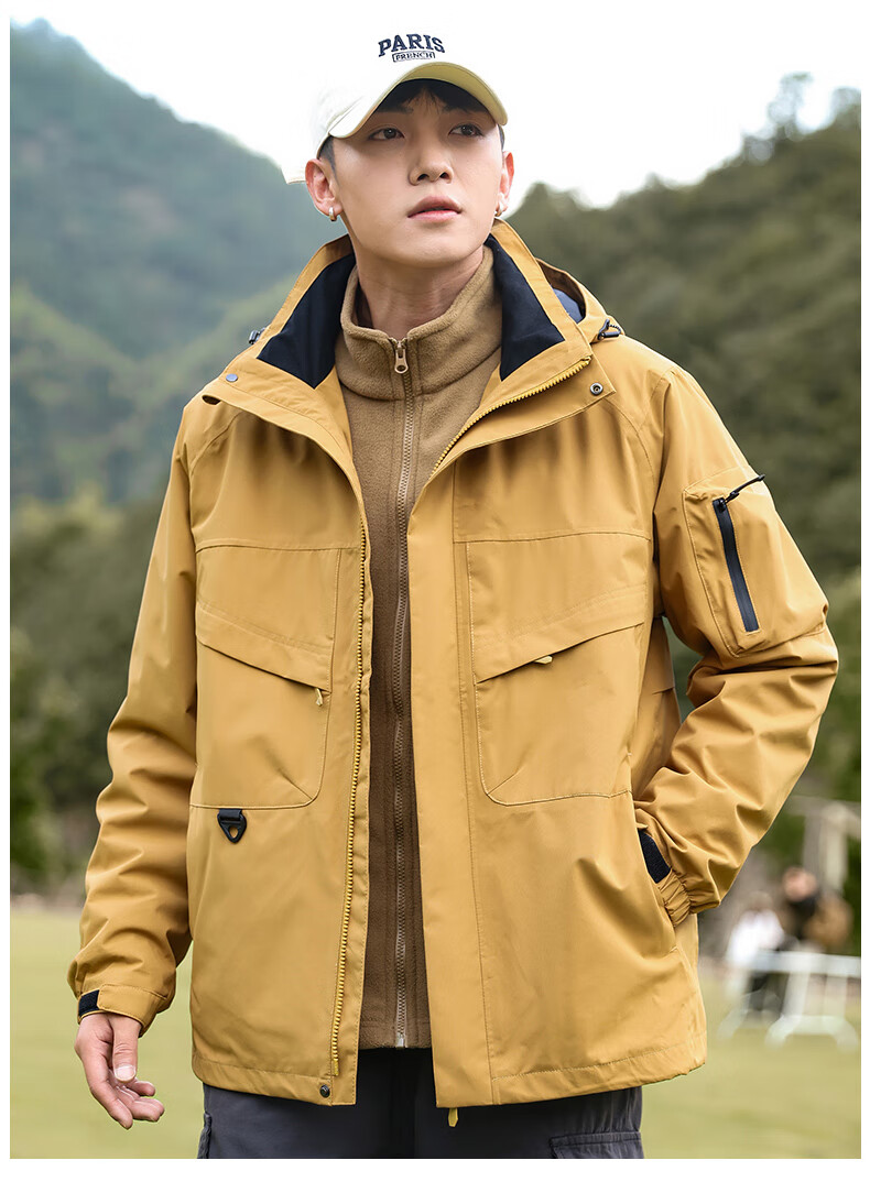 EASTERN CAMEL 3-in-1 Men's Spring Autumn Outdoor Sports Mountaineering Windproof Waterproof Jacket Coat 11