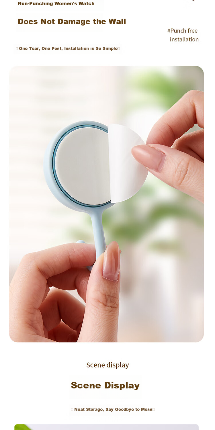 Ecoco Rotating Hook, No Drilling Required, Adhesive for Wall, Bathroom And Kitchen, Traceless, 360° Rotation, High Load Capacity 8