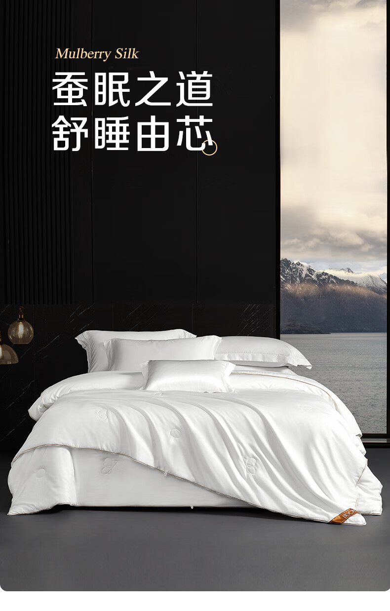 BEYOND Home Textiles 100% Mulberry Silk Duvet, Class A Antibacterial, 100S Long-Staple Cotton Two-In Comforter, 150*210cm 1
