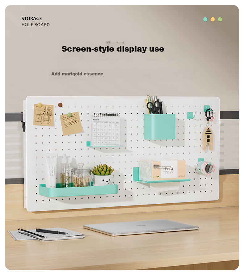 Baizi Pegboard Desktop Bookshelf, Study Desk, Computer Office Desk, Storage Organizer Rack, 11-Piece Set 8