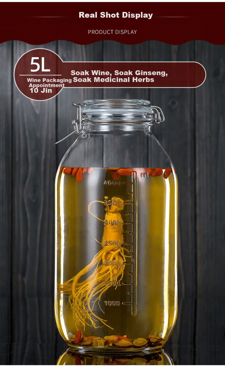 Scybe Infusion Jar, 4 Jin Capacity, Specialized for Alcohol Infusion, Empty Bottle for Storing Alcohol, Juice And Milk Bottle, Wen Dun 2000ml, 2 Pieces 9