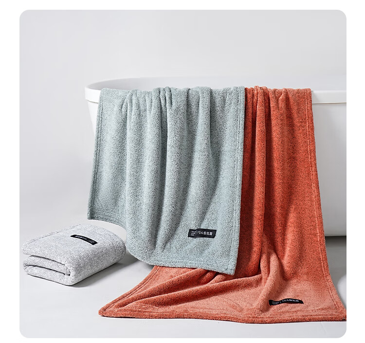Bamboo 100 10A Antibacterial Cloud Feeling Thickened Large Bath Towel Absorbent Non-Fading Bath Towel 70*140cm Dark Gray 3