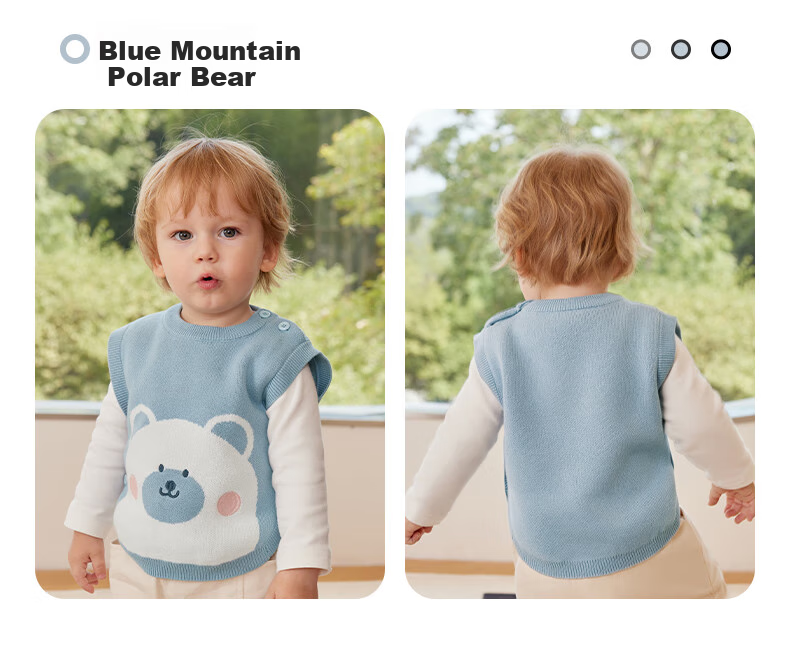 Beitaisi Children's Sweater Knitted Vest, Spring Autumn Winter New Style, Boys Girls Baby Outer Wear Sleeveless Jacket Vest 26