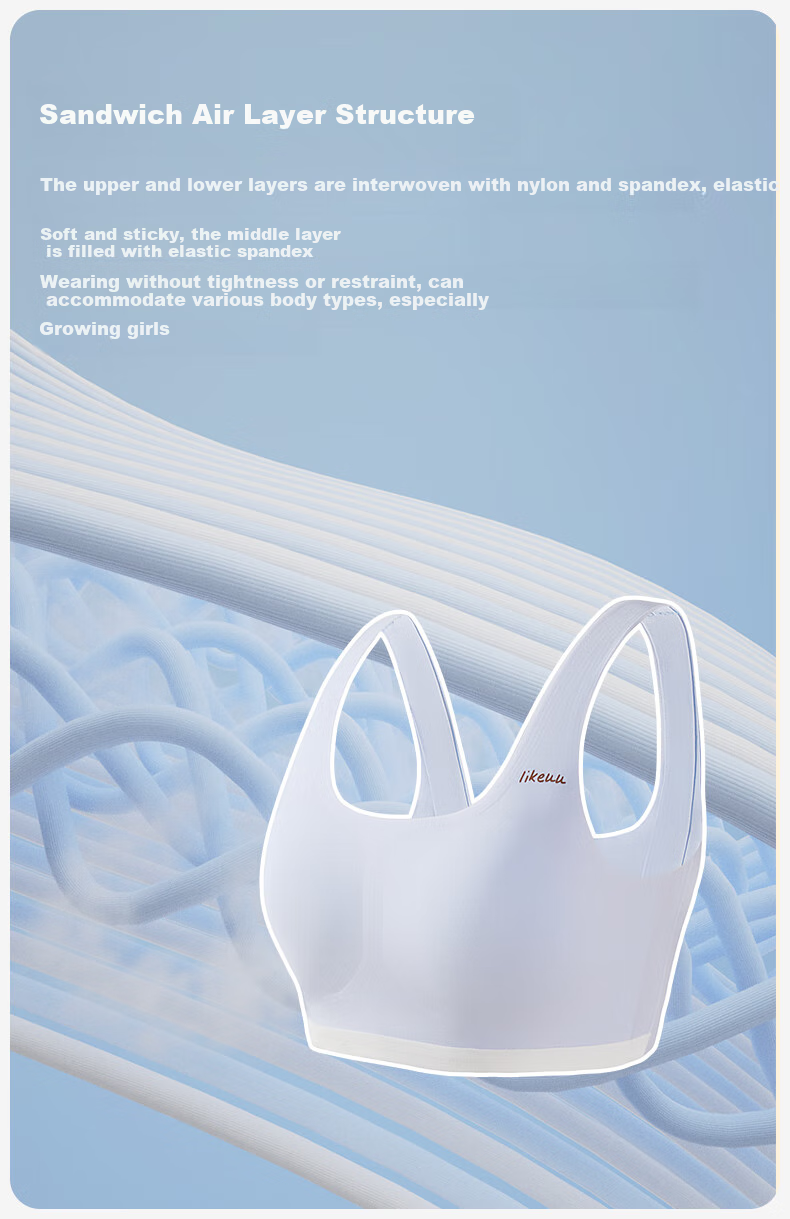 Like UU, Teenage Girls' Underwear for Middle And High School Students, One-Size Three-Stage Bra for Pubescent Girls, Children's Underwear 2