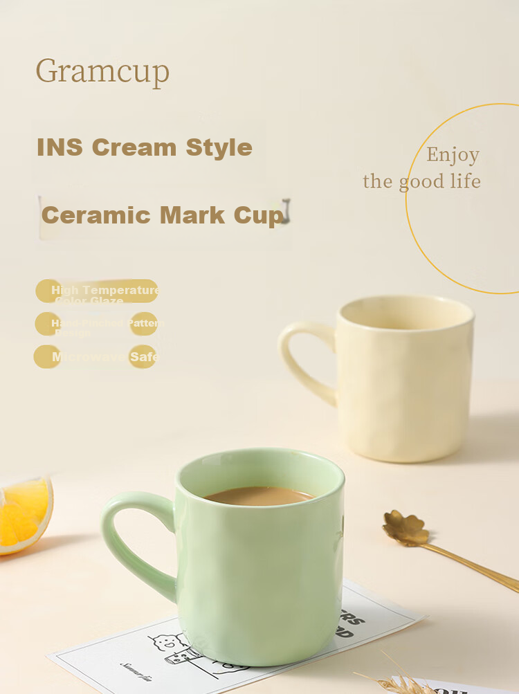 BJ Large Capacity Ceramic Mug, Breakfast Cup for Children, Water Cup, Coffee Mug, Breakfast Bowl, Oatmeal Cup, Milk Cup 1