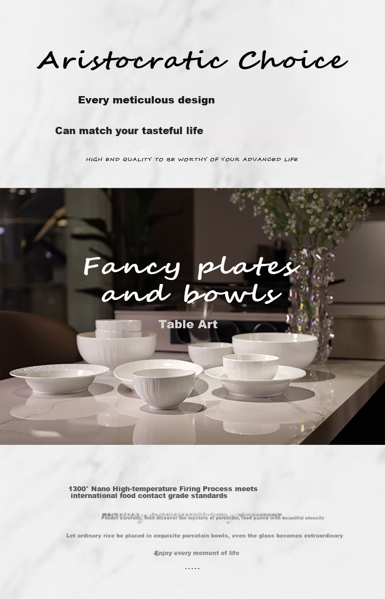 Huaqingge Ceramic Noodle Bowls, High Aesthetic Value, Pure White Embossed Simple Elegant Petal Pattern, 6 Inches, Set of 2, Suitable for Microwave And Dishwasher 4