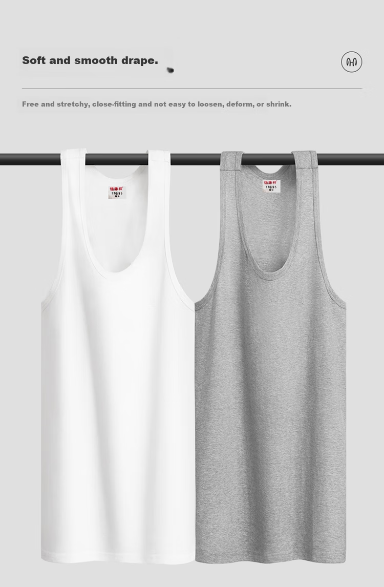 Hengyuanxiang [100% Pure Cotton] Sleeveless Tank Top for Men, High-End Sports Sweat-Absorbing Breathable Fitness Undershirt Underwear 4