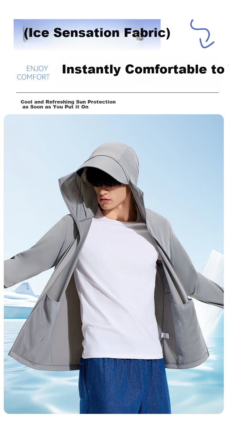 FitonTon Women's Sun Protection Jacket, UV-Resistant UPF100+, Hooded Sun Protection Shirt with Detachable Brim, Lightweight Outer Layer 10