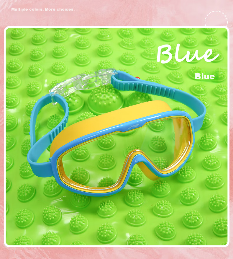 Li-Ning Children's Swimming Goggles for Boys And Girls, Waterproof Anti-Fog Swim Glasses High Definition Diving Protective Goggles LSJR701-1 Blue Yellow 12
