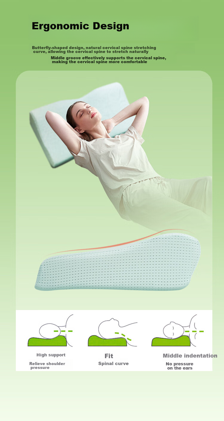 DeRUCCI Pusu, Artemisia Cervical Pillow, Slow Rebound Memory Foam Butterfly Neck Support Pillow, Deep Sleep Cervical Spondylosis Special Pillow for Men And Wome 5