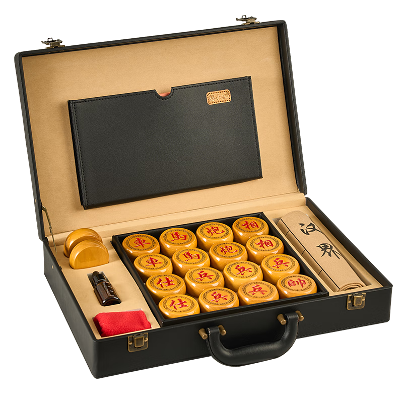 Guan Xiao Er Golden Phoebe Chinese Chess Solid Wood Large Chessboard High-End Chess Box Gift for Elders and Leaders Holiday Present 60#