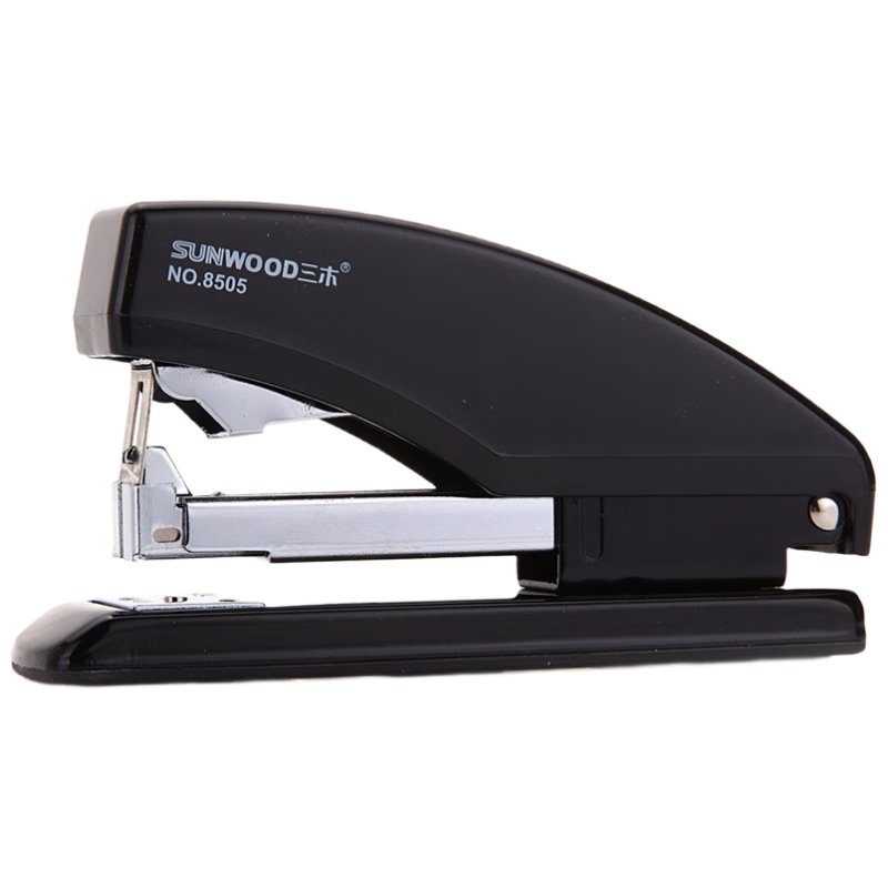 Sanki No.12 Heavy-Duty Stapler, Effort-Saving, Staples up to 20 Pages, Black, Model 8505