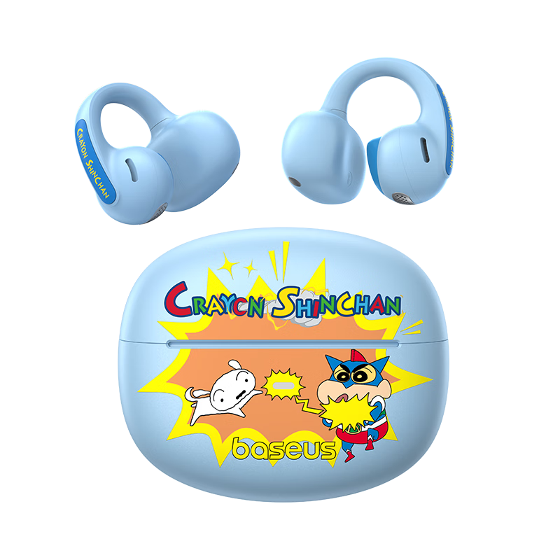 Baseus MC1 AI Bluetooth Earphones Clip-On Open-Ear Small Cloud Non-In-Ear Sports Call Headset for Apple Huawei Phones Starry Blue Crayon Shin-chan Edition