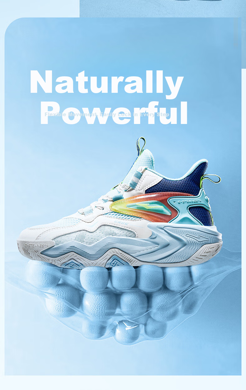 ERKE Children's Shoes, Boys' Basketball Shoes for Older Kids, Kids' Lace-Up Shock-Absorbing Wear-Resistant Sneakers, Micro-Crystal White/black, Size 39 14