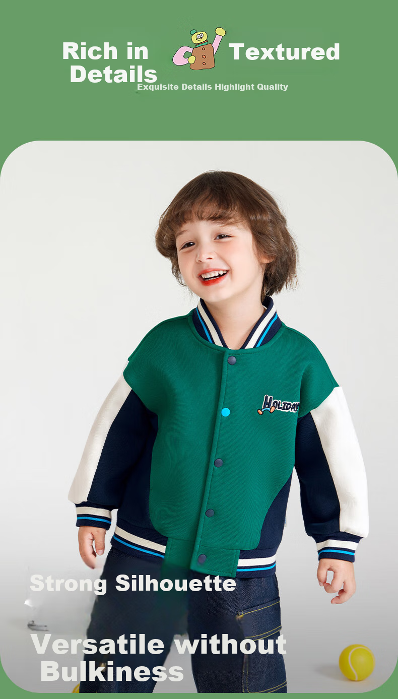 Ciciibear Boys' Baseball Jacket, 2024 New Autumn Style, Children's Outdoor Sports Outerwear, Baby Casual Patchwork Top 5