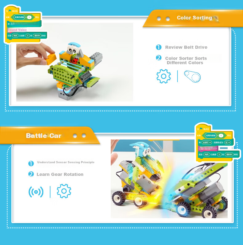 Tudao Programmable Robot for Ages 6-12, Electric Building Blocks, Children's STEAM Toy, Birthday Gift for Boys 10