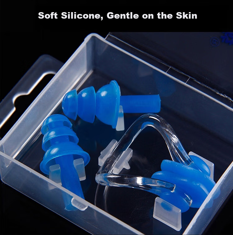 Youyou Nose Clip And Ear Plug Set, Professional Training Swimming Pool Auxiliary Equipment, Blue 9102 2