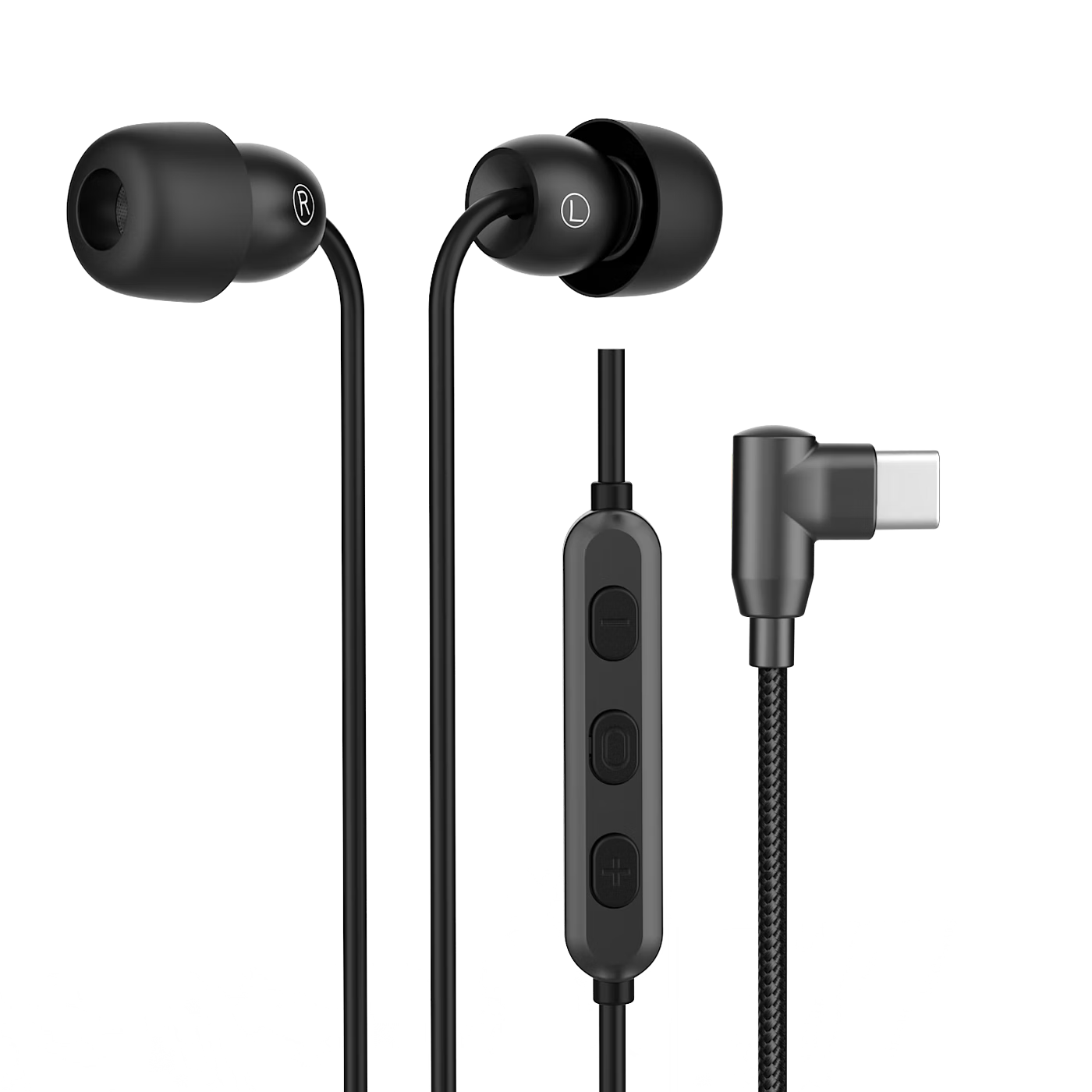 Wedoking Sleep ASMR In-Ear Wired Side-Sleep Noise-Isolating Headphones Type-C Flat Cable with Remote Control Sleep Aid Anti-Snoring Compatible with Huawei Apple 15/16/17