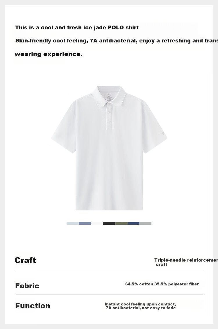 MuzhibaixiaoT [Bingyu POLO Shirt] Cool-Feeling Antibacterial Short-Sleeve Polo Shirt for Men And Women, Summer Business Casual, Bright White, 4XL 2