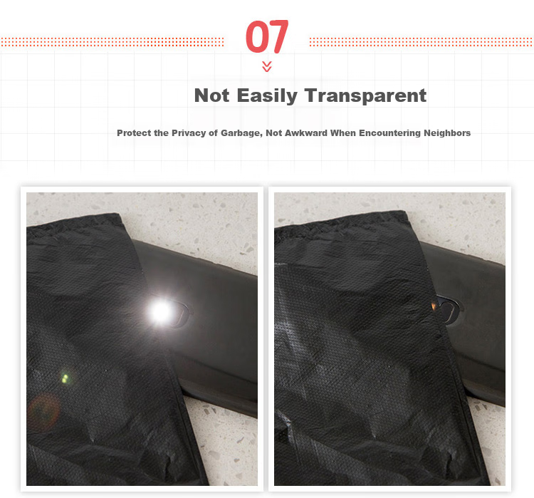 Ourunzhe Thick Black Vest-Style Garbage Bags, 30*60cm, 200 Count, 1.7 Microns, Handled for Home Use, 12L Trash Can Plastic Bags 4