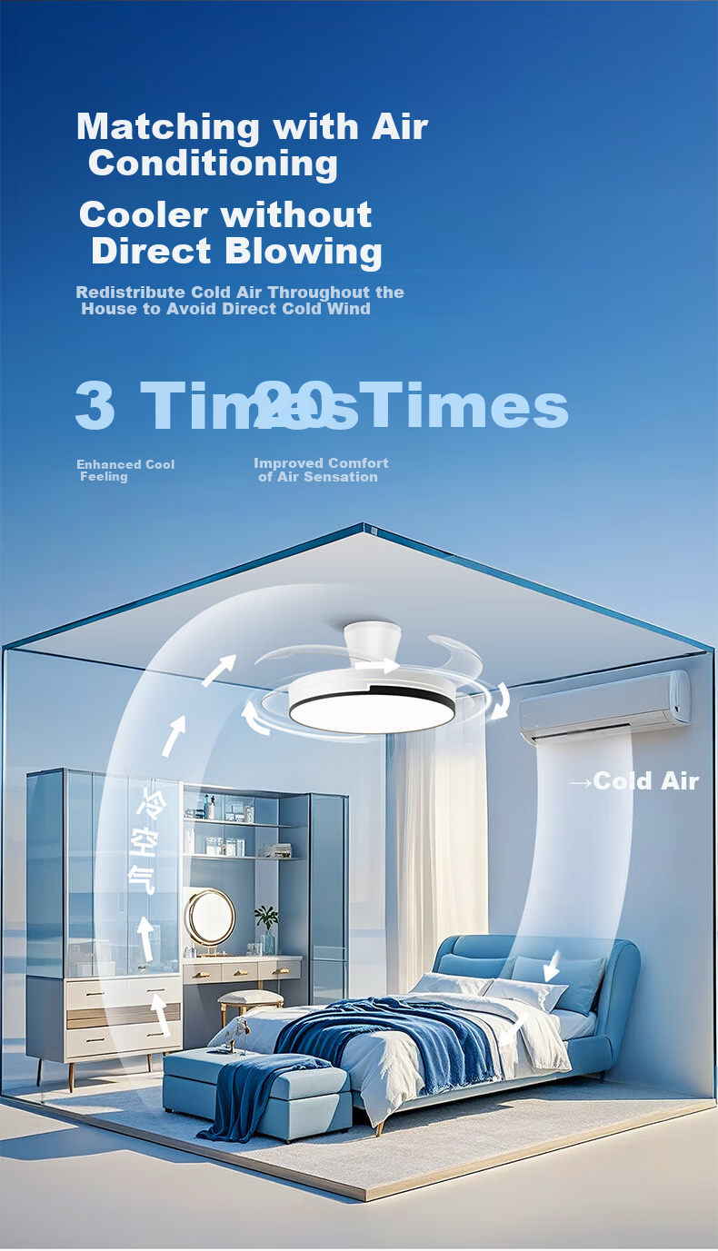 HP Fan Light Pure Eye Protection Invisible Fan Blades Dining Room Remote Dimming Integrated Ceiling Fan Light Zhongshan Lighting Zhenzhiguang 22