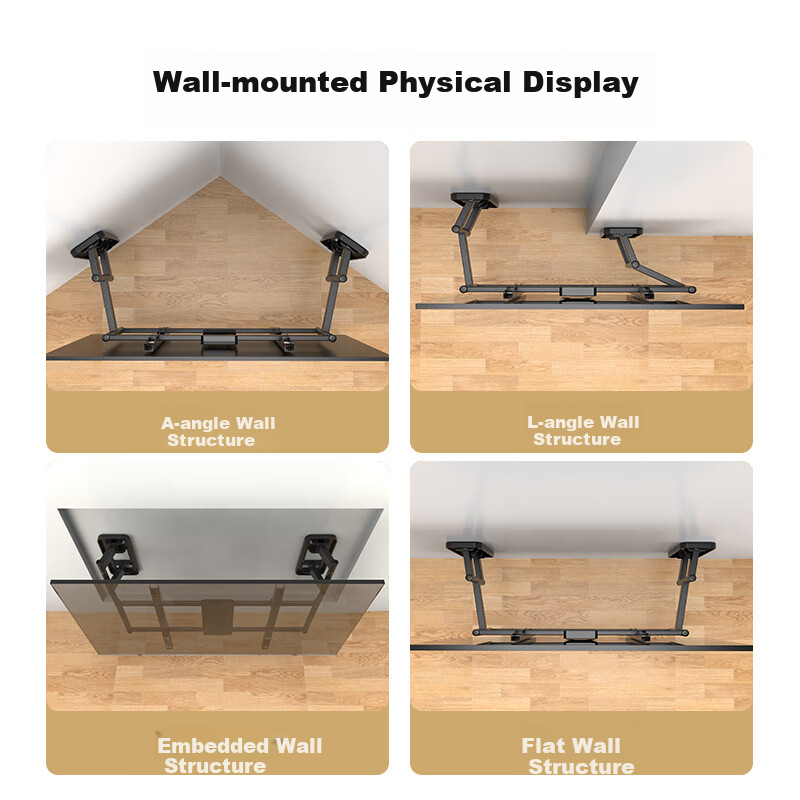 TAZD 65-90 Inch TV Mount, Extendable Bracket, Thickened Large Span Wall Plate, Stretching Internal Embedded Rotating Bracket, Suitable for Hisense, TCL, Leiniao, Huawei, Xiaomi, Skyworth And Others
