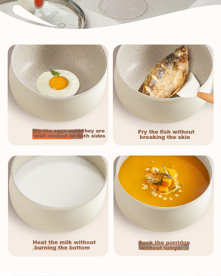 ASD Non-Stick Ceramic Milk Pot, 18cm Noodle Pot, Baby Food Pot, Compatible with Induction Cooker, NL18T10WG 7