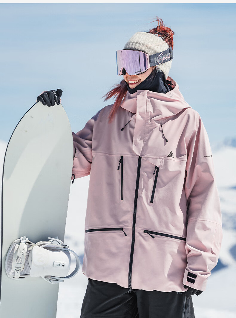 Nan En Ski Goggles Protective Eyewear Women Snowboard Glasses Breathable HD Anti-Fog Flip-Up Men Black Frame Purple 23